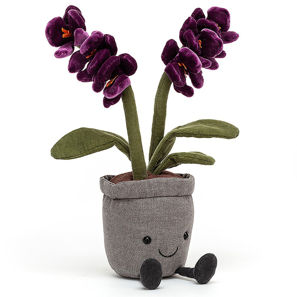 Jellycat Amusables Orchid Children's Stuffed Animal Toy purple green gray