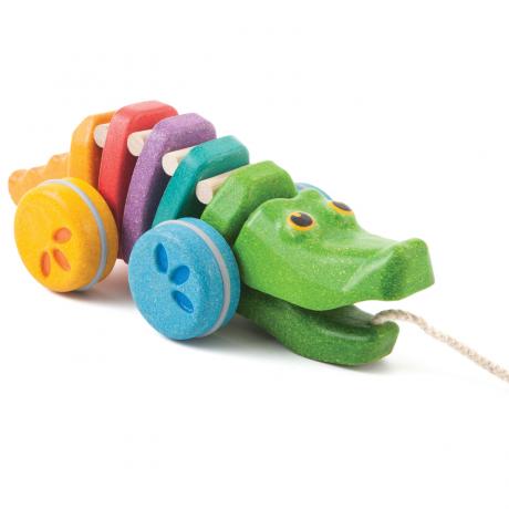 lifestyle_1, wooden alligator pull along rainbow toy