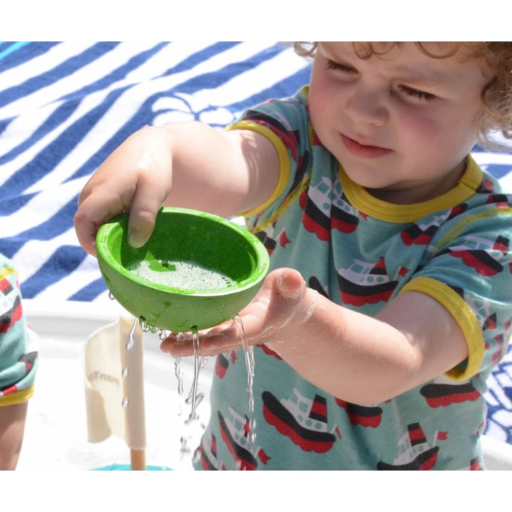 Plan Toys wooden fountain bowl set water play bath toys for young children