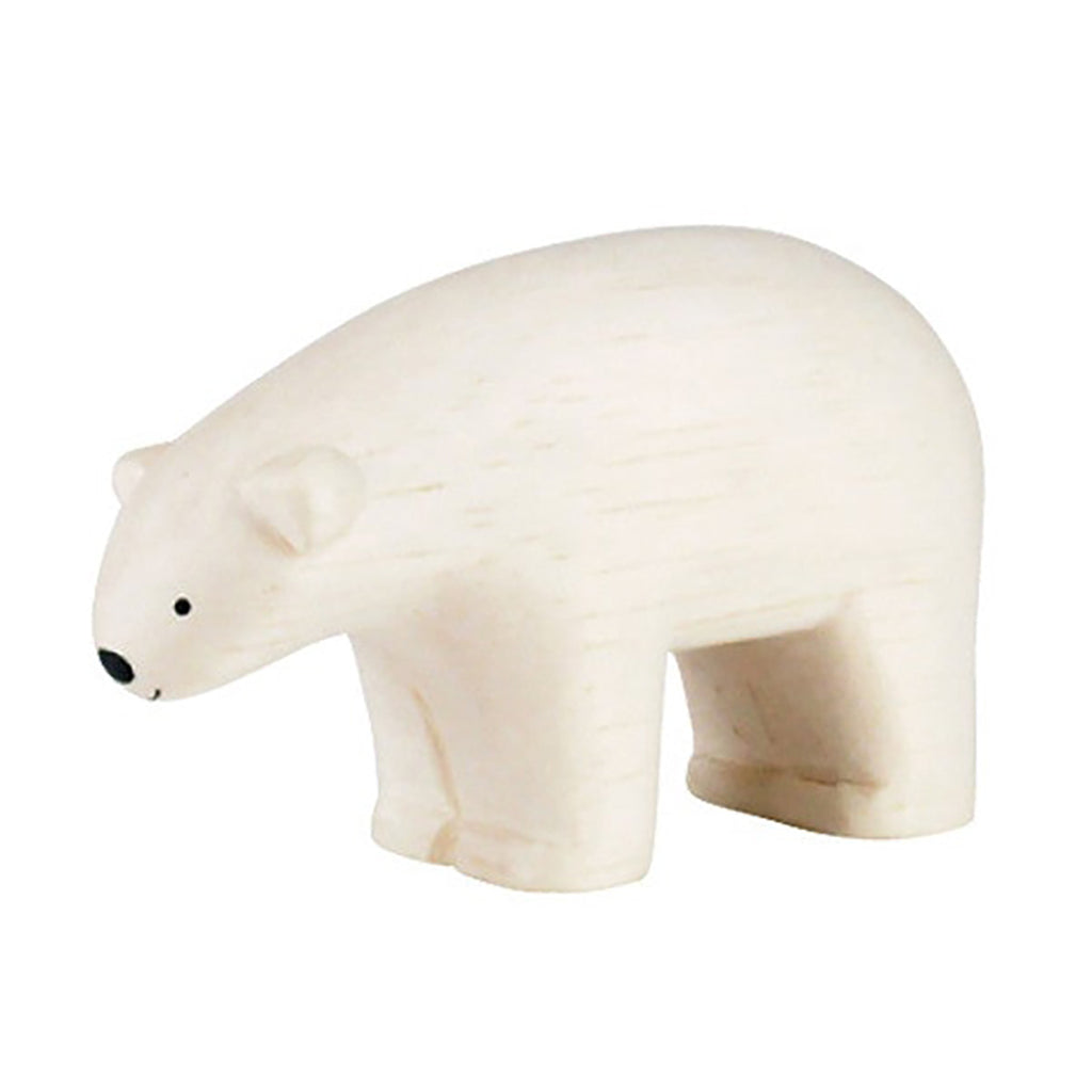 T-Lab polepole Polar Bear Figurine Children's Wooden Pretend Play Toys natural wood color