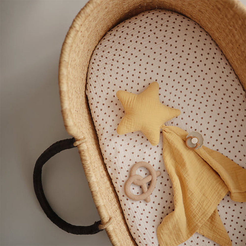 Infant teething accessory Mushie Natural Pretzel Teether in light brown