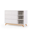 dadada White/Natural Central Park 3-Drawer Dresser Children's Nursery white and wood. Baby furniture