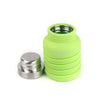 que Factory Lightweight Reusable Collapsible Silicone Water Bottle keylime green 12 ounces