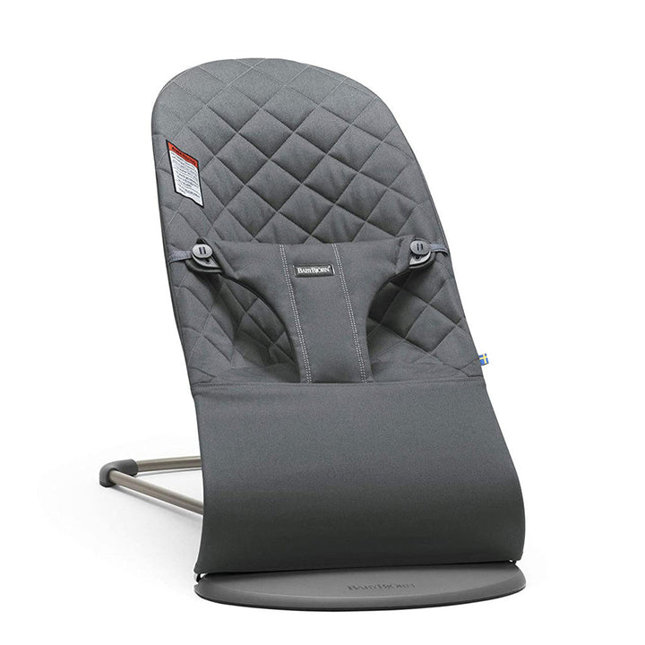 BabyBjorn anthracite dark grey quilted baby bouncer, baby swing vs bouncer