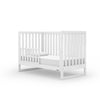 This crib is lead-free/phthalate-free and meets strict JPMA standards. Converts to a toddler bed and a daybed in a few easy steps. View of crib converted with Toddler bed rail, sold separately. 