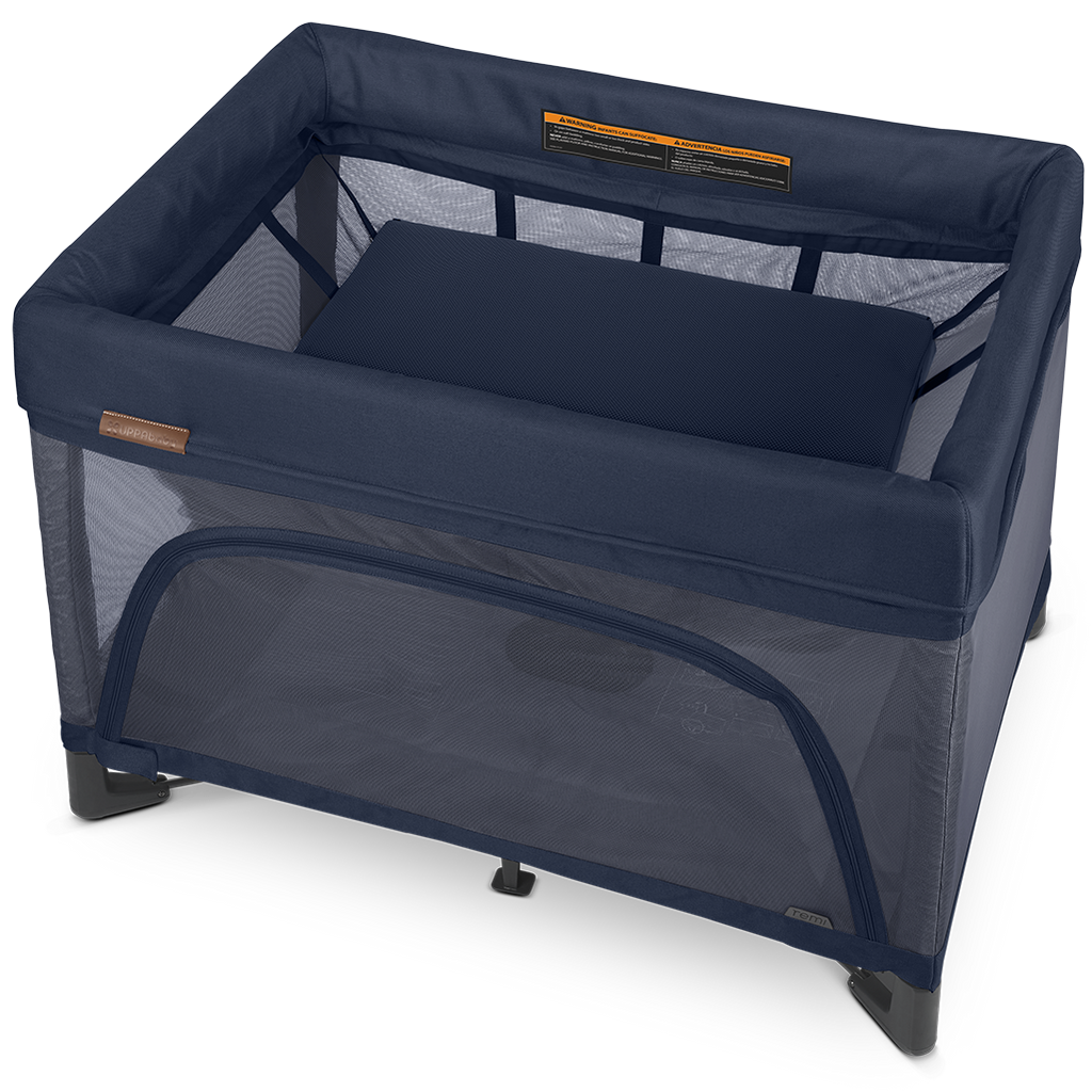 Noa Blue Uppababy Remi playard with Zip-in Bassinet
