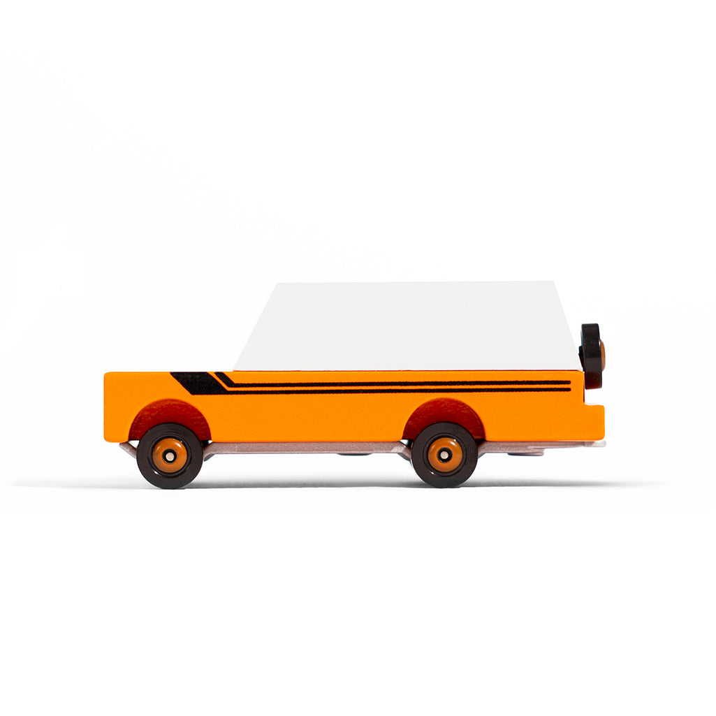 A Candylab Toys Rio Grande Mule wooden car, perfect for childrenÕs pretend journey adventures.