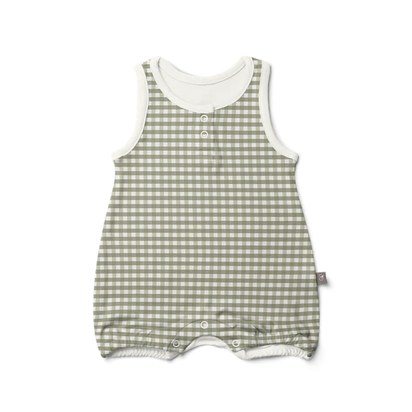 Goumikids Gingham Romper Children's All Season Clothing yellow and white
