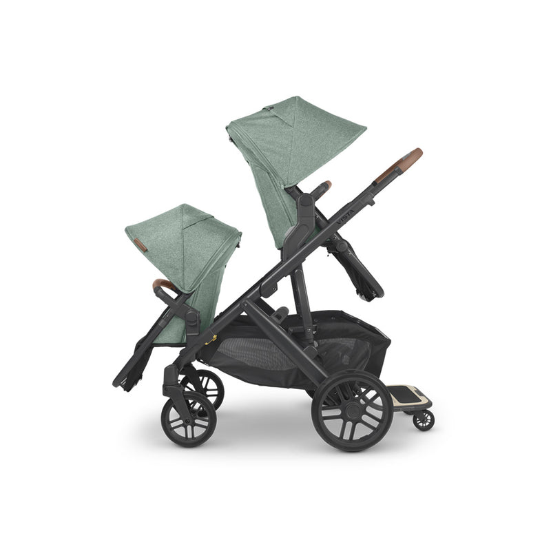 uppa baby vista twin stroller with rumble seats in green