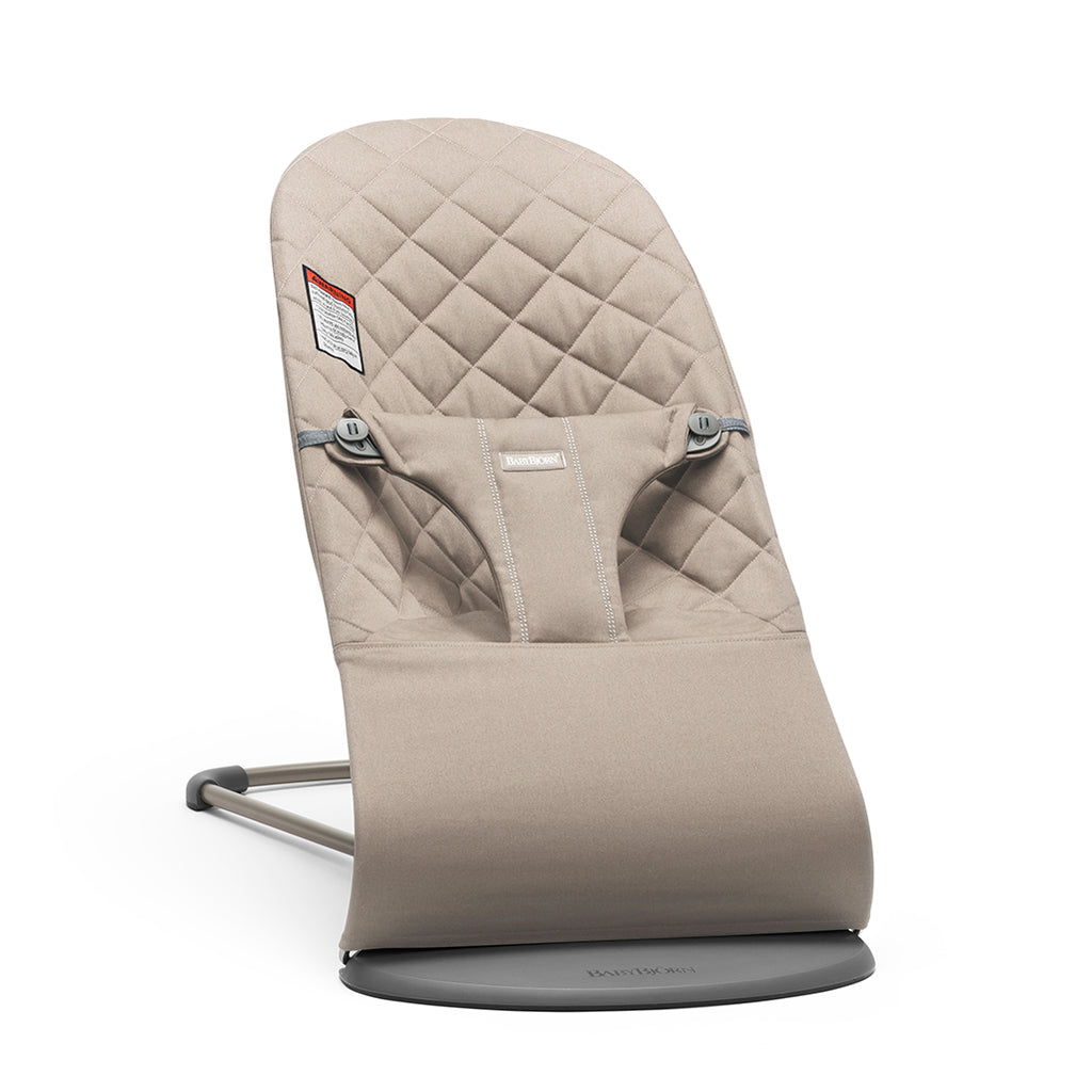 sand grey cotton quilt BabyBjorn baby bouncer seat