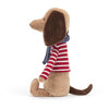 Side View of Jellycat Beatnik Buddy Sausage Dog Children's Stuffed Fashion Animal