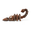 Jellycat Simon Scorpion Children's Stuffed Animal Toy - multiple shades of brown and silly oppsite facing eyes and fluffy little pincers, facing the left