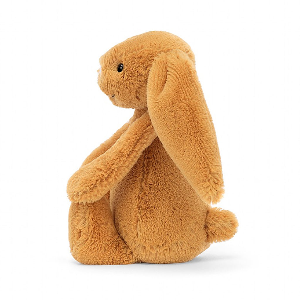Jellycat stuffed animals - jellycat bunny golden/orange with long floppy ears and a pink nose - side