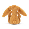 Jellycat stuffed animals - jellycat bunny golden/orange with long floppy ears and a pink nose - back