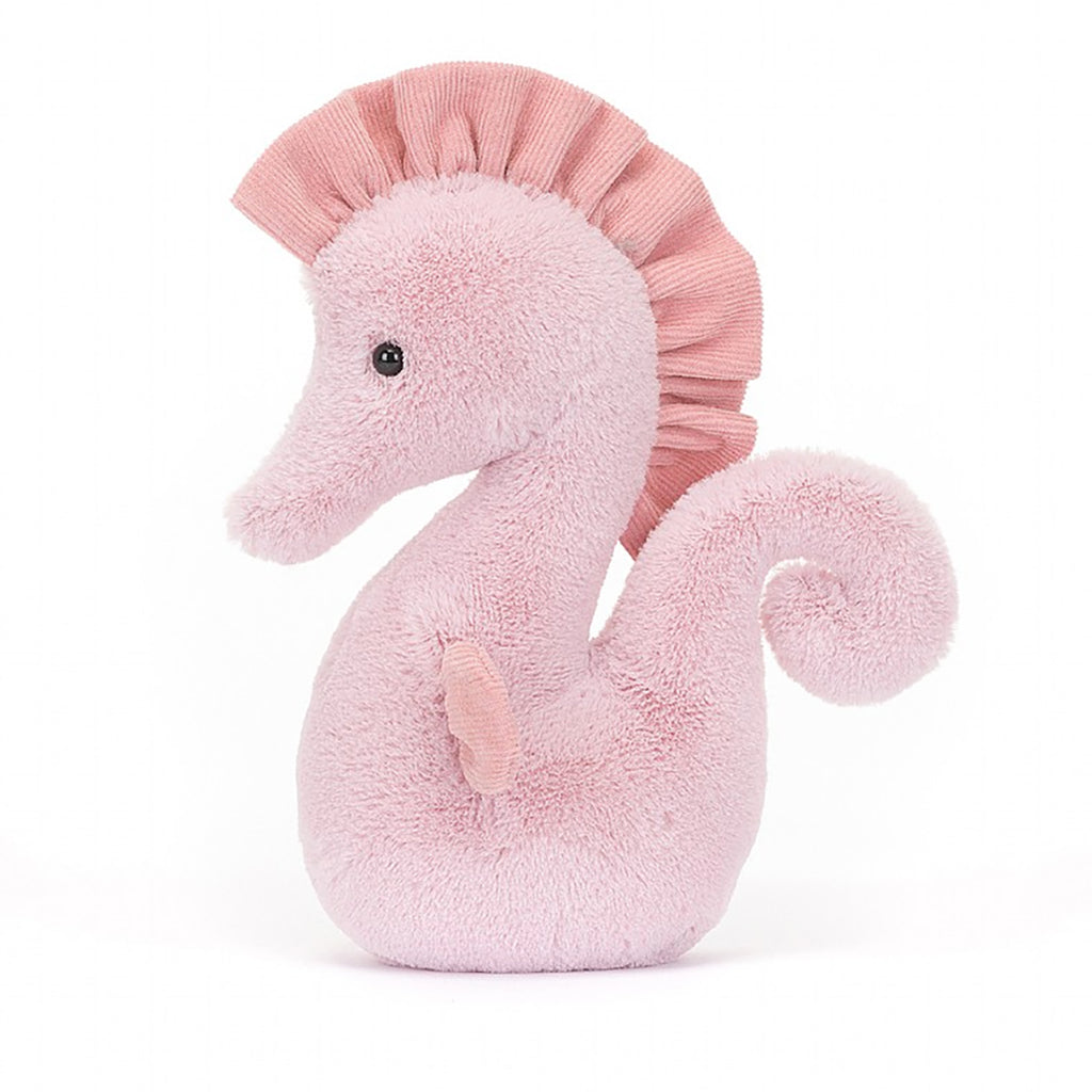 Jellycat small Sienna Seahorse Children's Stuffed ocean Animal Toy pink - side
