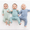 Three babies wearing Kytebaby bamboo clothing baby