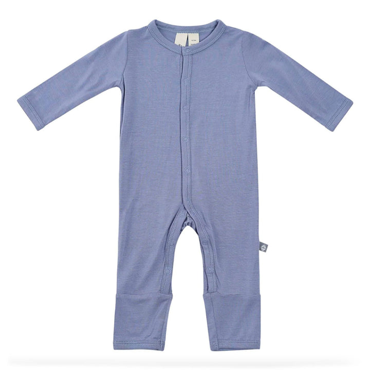 Kyte Baby slate blue baby romper with snap buttons