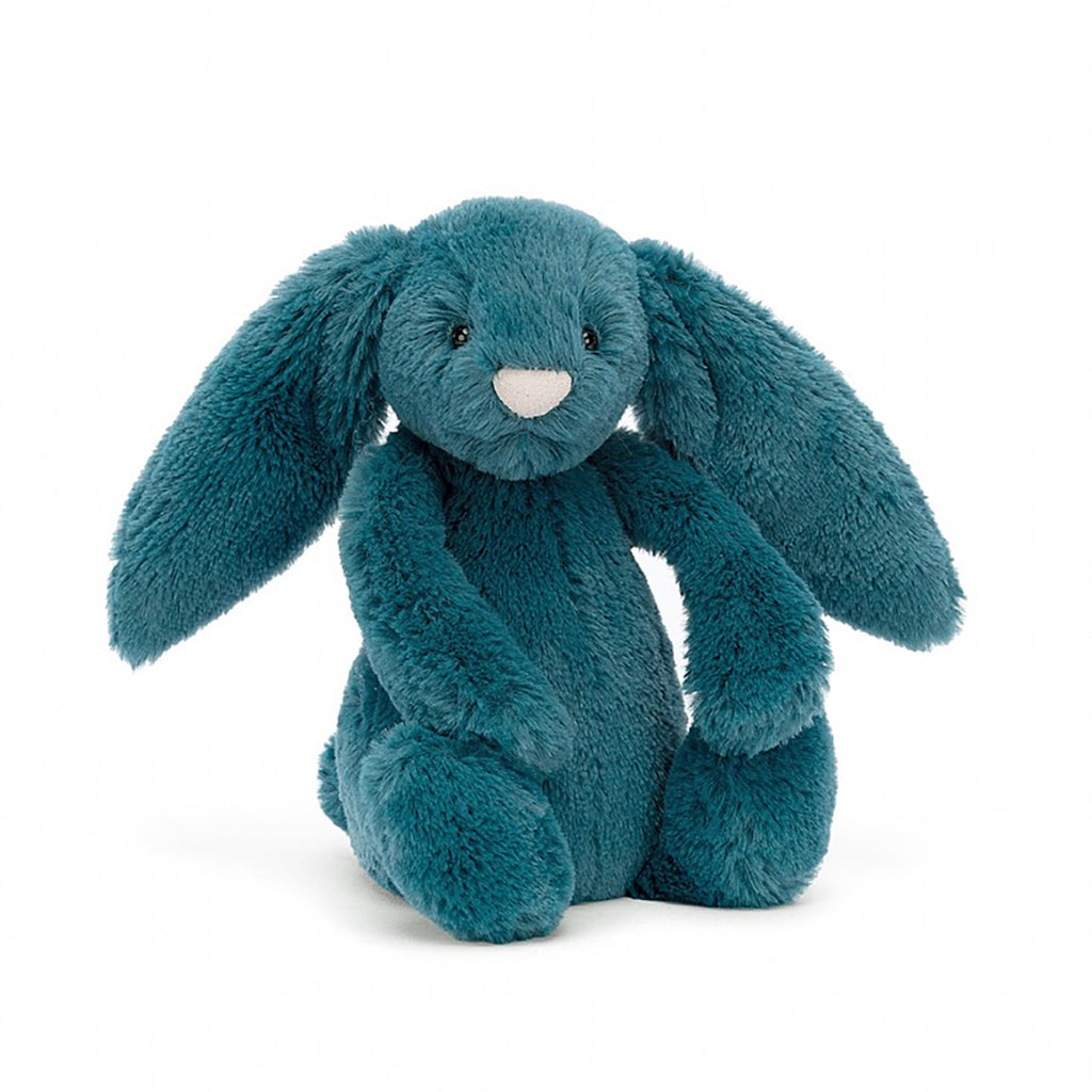 Jellycat small bunny mineral blue childrens Stuffed animal Toy with a pink nose and fluffy fur