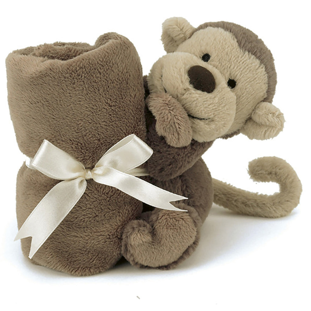 lifestyle_1, Jellycat Bashful Monkey Soother Children's Stuffed Animal Toy brown tan