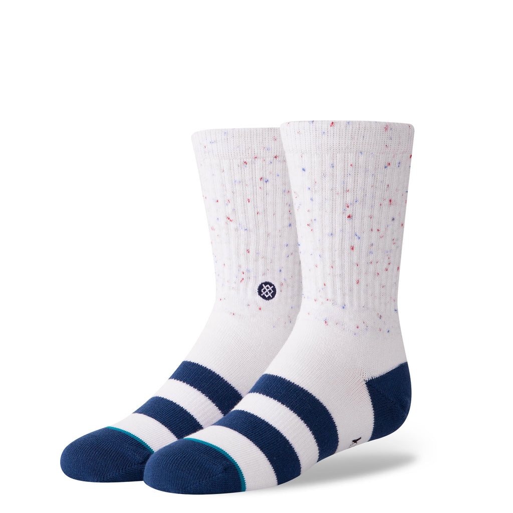 Stance Classic Toddler Boys Socks pattern vibe white navy stripe toe heel