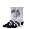 Stance Classic Toddler Boys Socks pattern landed space man flag stars grey black