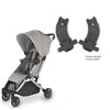 Stella Grey UPPAbaby Minu V2 compact stroller with Mesa Adapters