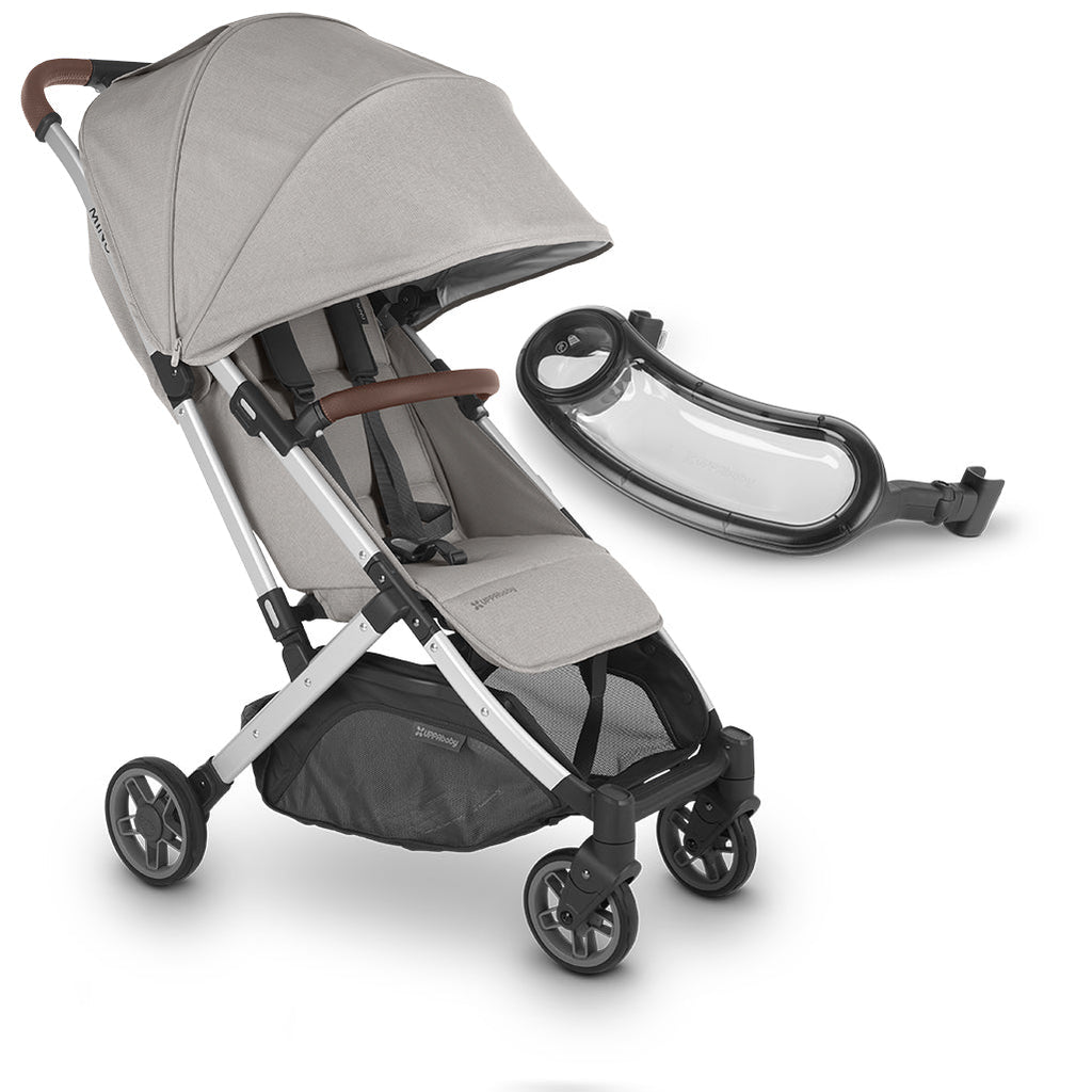 UPPAbaby Minu V2 best stroller with snack tray in Stella Grey
