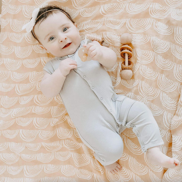 Kyte bamboo baby romper in storm grey