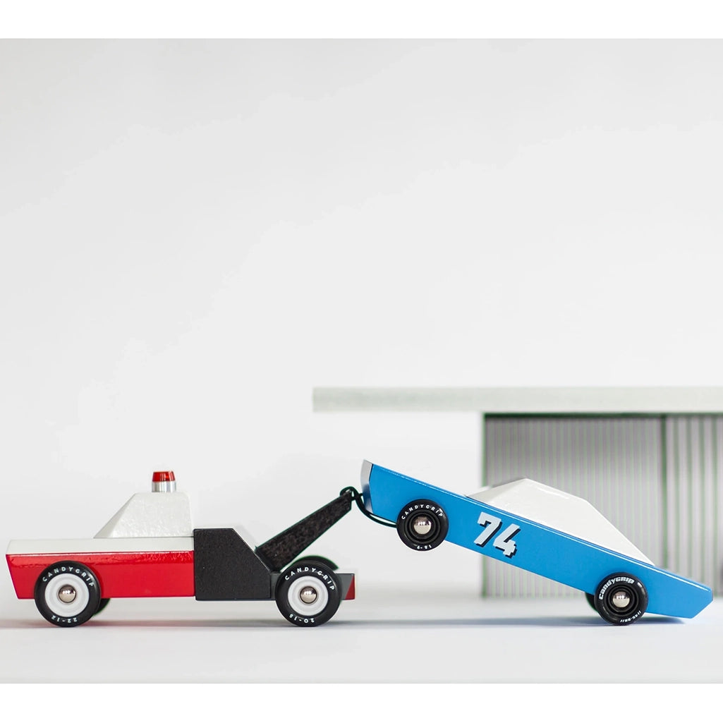 Candylab Americana Towie Tow Truck with Wooden Car, a fun towing playset for creative storytelling