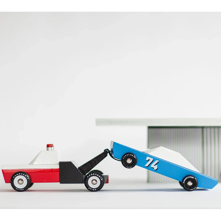 Candylab Americana Towie Tow Truck with Wooden Car, a fun towing playset for creative storytelling
