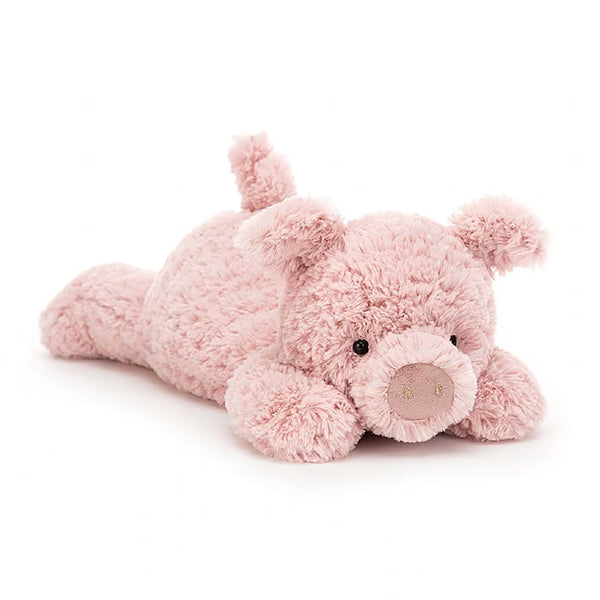 Jellycat tumlie pig in pink childrens Stuffed animal farm Toy with fluffy fur 