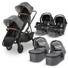 Uppababy Travel System Vista Twin Double Stroller in Greyson