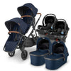 Uppababy Travel System Vista Twin Double Stroller in Noa Navy Blue