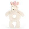 Jellycat Bashful Unicorn Grabber Stuffed Animal Toy white pink ears horn