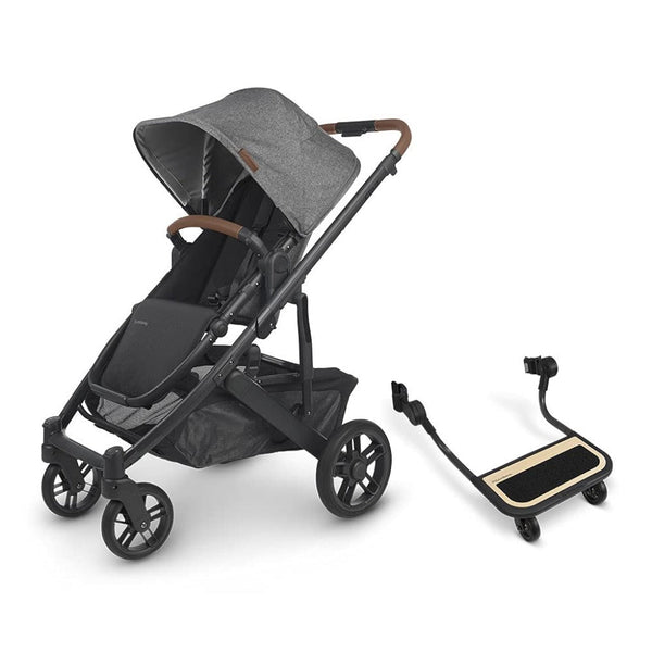 UPPAbaby Greyson CRUZ V2 Baby Stroller and PiggyBack Sibling Board Bundle grey and black