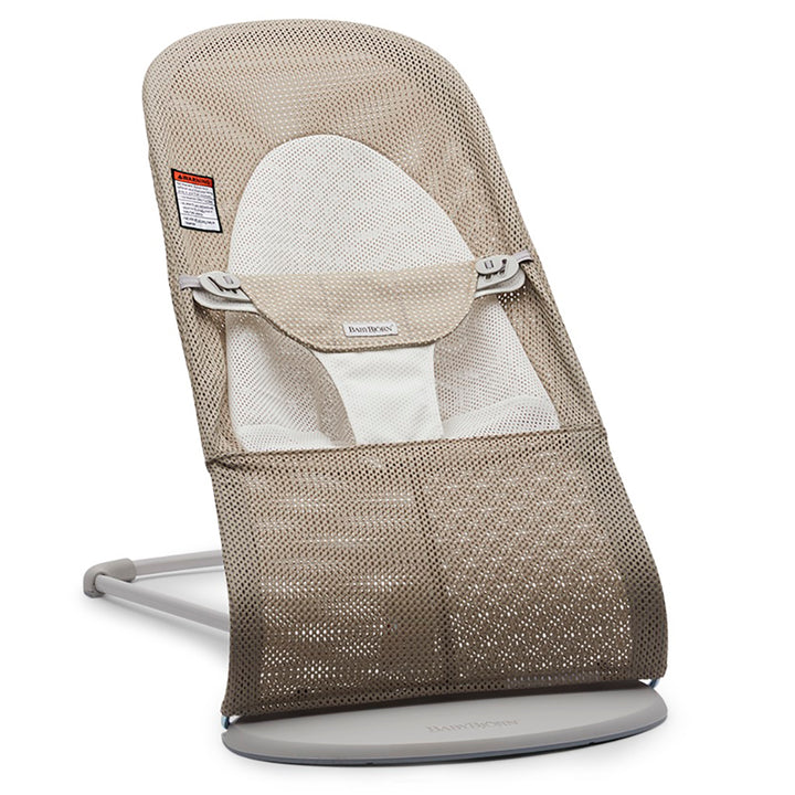 best baby bouncer balance BabyBjorn grey beige white mesh
