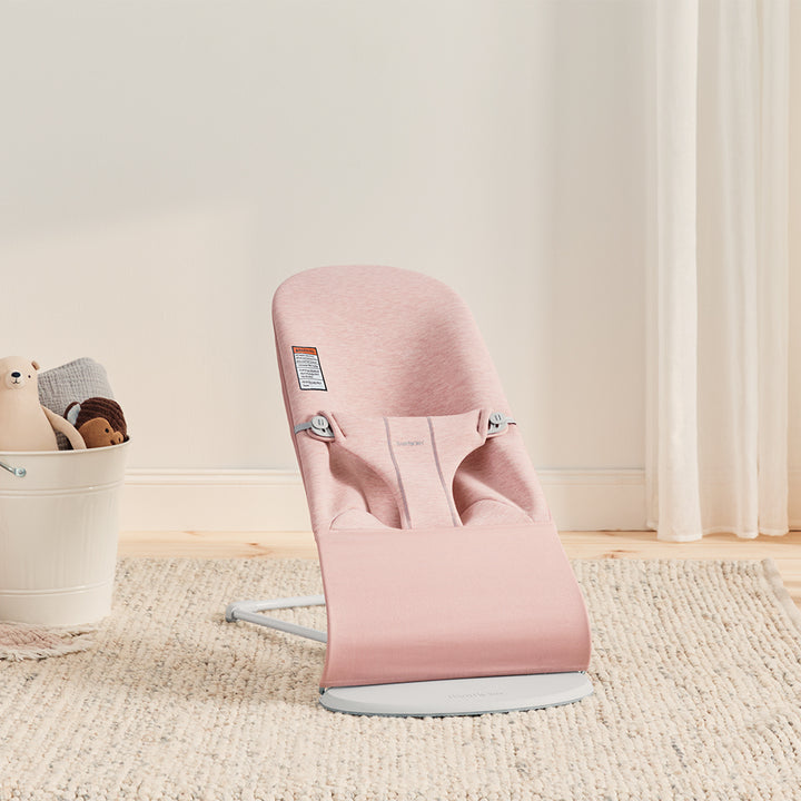 baby bjorn baby bouncer in light pink jersey