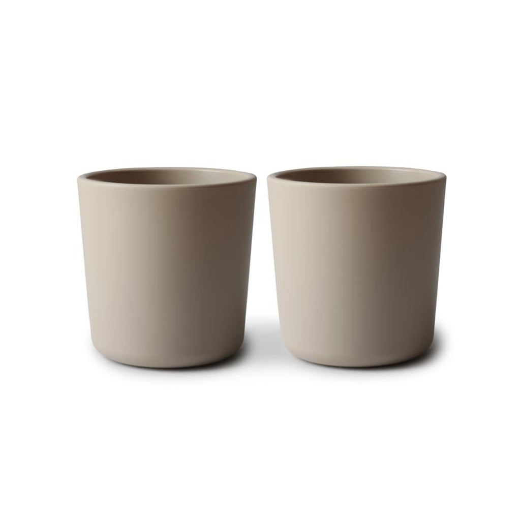 Mushie dinnerware baby cups in Vanilla