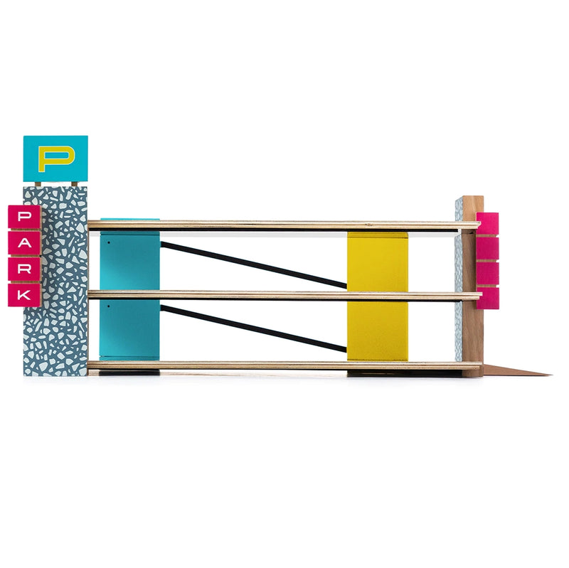 Candylab Toys Venice Beach Magnetic Parking Garage, a stylish wooden playset for toy cars