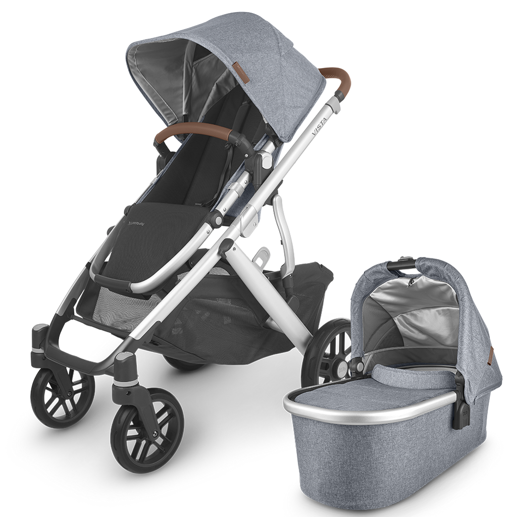 Uppababy Vista Stroller V2 with Bassinet Accessory in Gregory