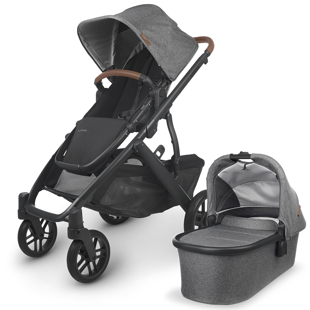 Uppababy Vista Stroller V2 with Bassinet Accessory in Greyson