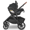 UPPAbaby MESA V2 Infant Car Seat in Jake shown attached to VISTA V2 stroller.