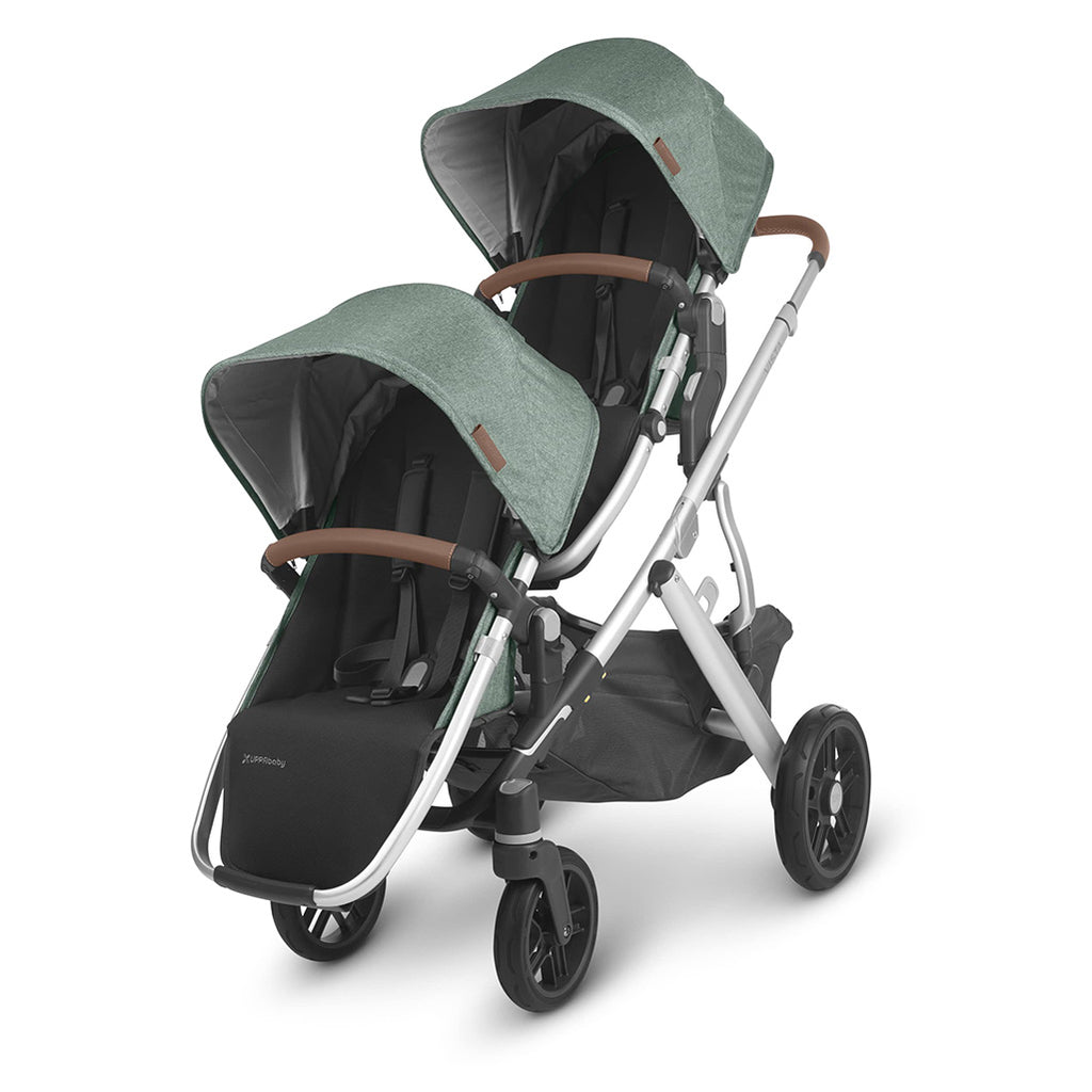 Emmett Green Uppababy VISTA V2 Stroller with Two Rumbleseats Configuration