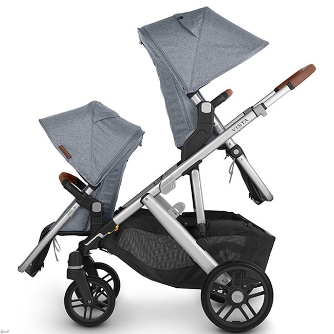 Gregory Blue Grey Uppababy VISTA V2 Stroller with Two Rumbleseats
