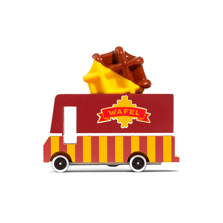 Candylab Waffle Wafel Van KidÕs Wooden Toy, perfect for kids who enjoy playing with food-themed toys like the Waffle Van.