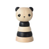 Wee Gallery Panda Wooden Stacker Children's Stacking Game. Black and natural colored wooden stacking Panda. Five pieces. 