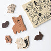Wooden puzzle pieces for Woodland Puzzle set by Wee Gallery
