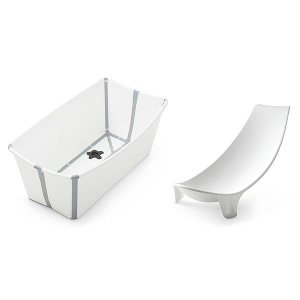 stokke flexibath bundle with newborn support foldable convenient baby bath tub  white