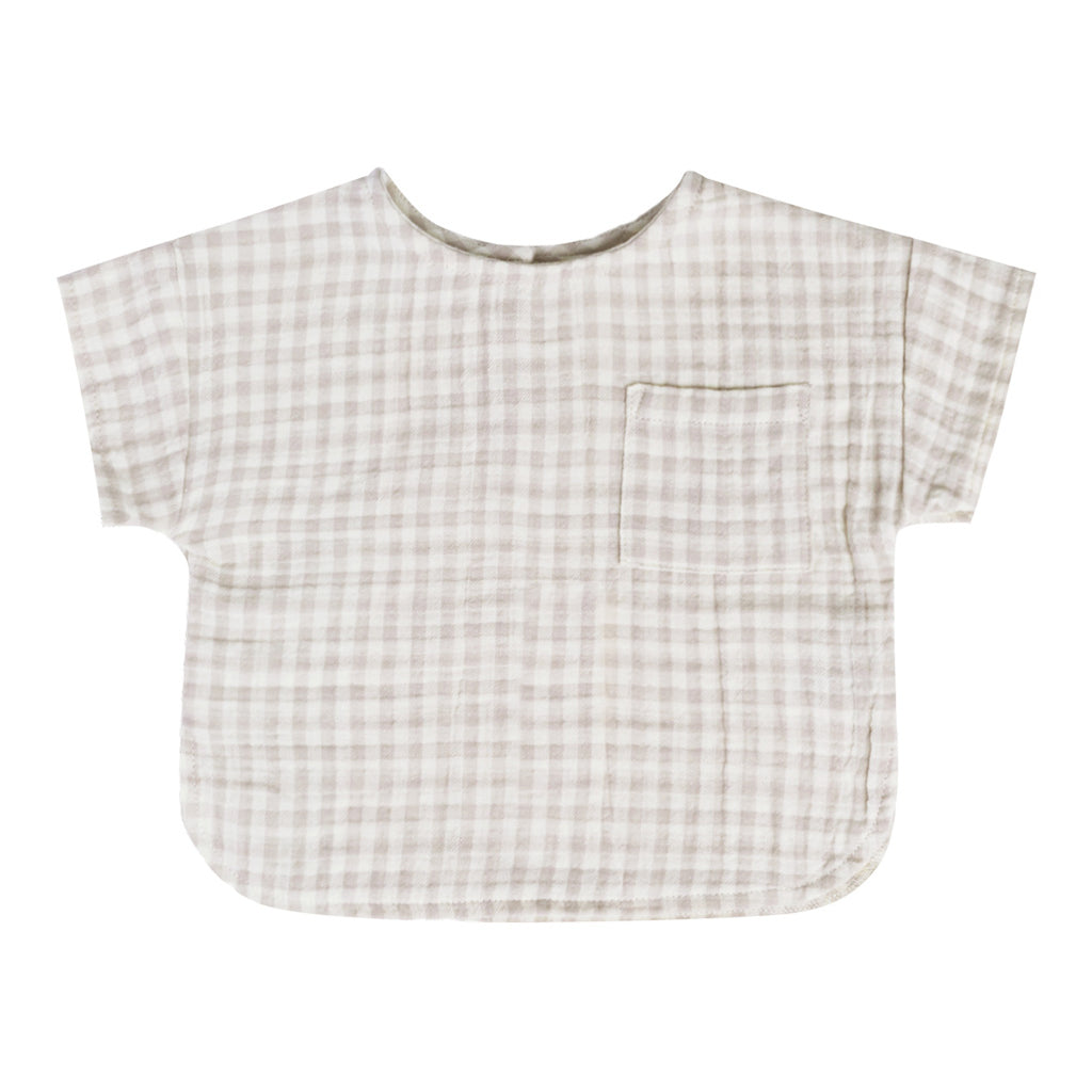 quincy mae baby top silver gingham
