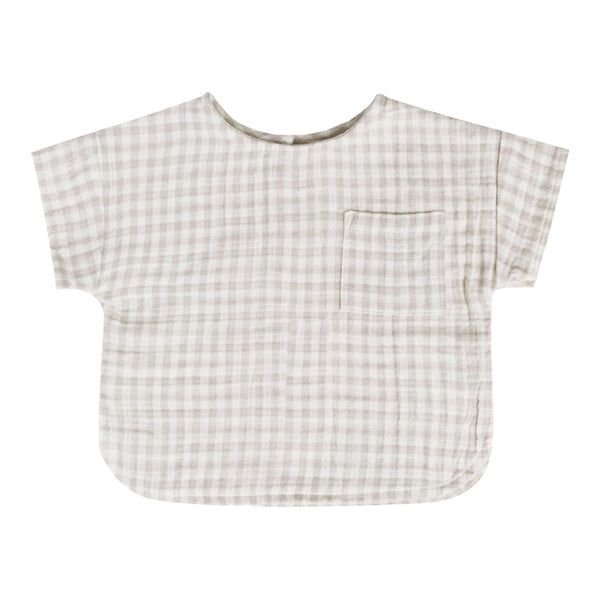 quincy mae baby top silver gingham